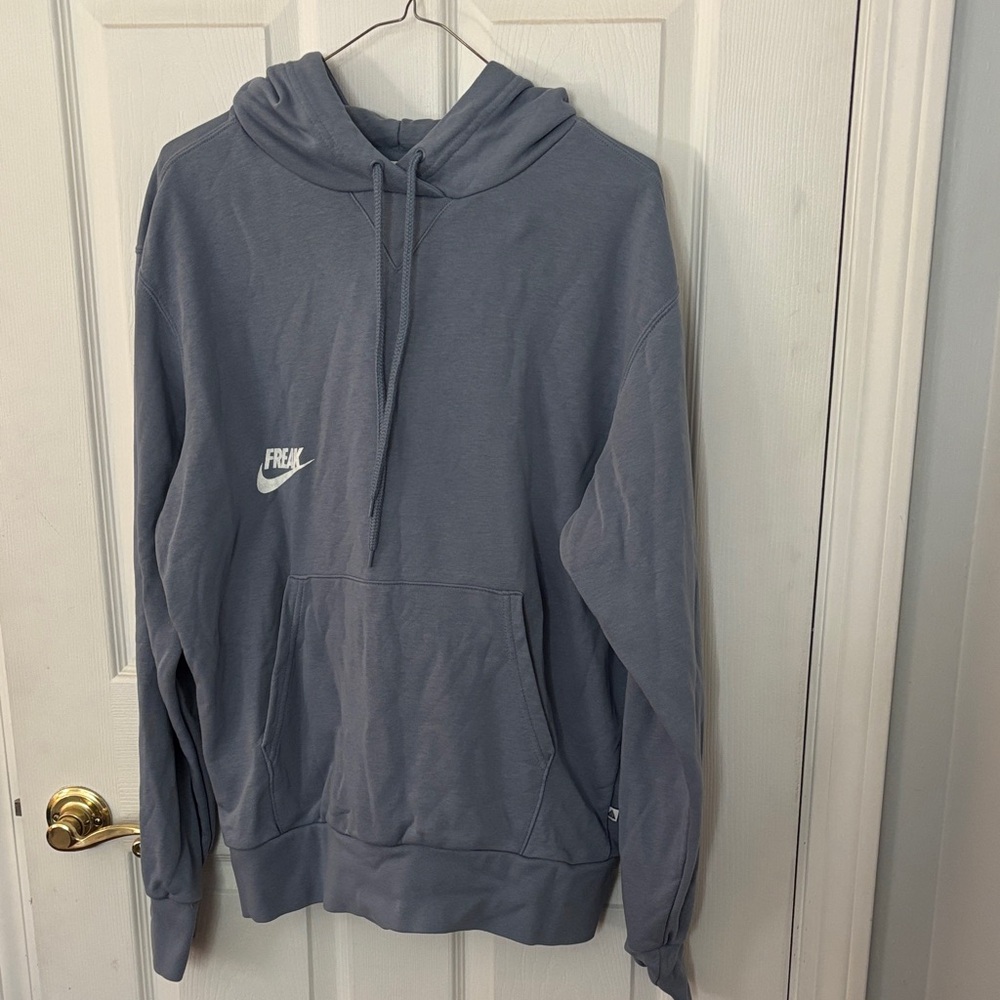 Nike Men's Blue Hoodie with Logo